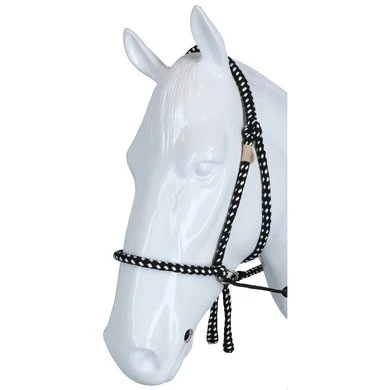 F.R.A. Bitloos Hoofdstel Igor Vaste Teugel Katoen Zwart/Wit - Afbeelding 2