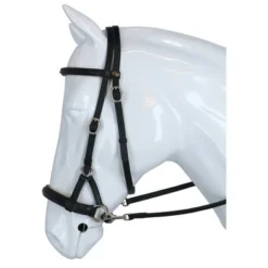 F.R.A. Bitloos Hoofdstel Pardoes Deluxe Side Pull Lederen Teugels Zwart/Beige