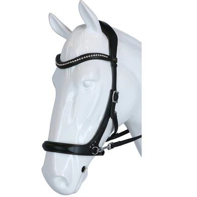 F.R.A. Bitloos Hoofdstel Rebecca Side Pull Softleder Teugels Zwart - Afbeelding 2