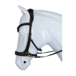 F.R.A Hoofdstel Glory Side-Pull Leder Met Kralen Bruin