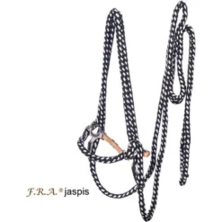 F.R.A. Hackamore Hoofdstel Jaspis Katoen Zwart/Wit One Size